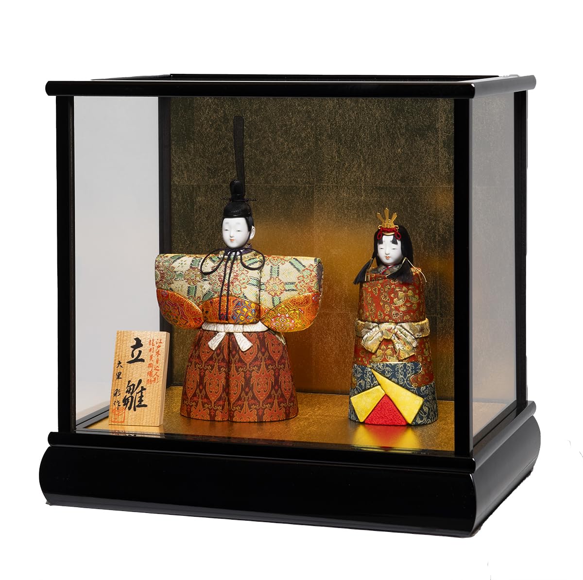 Amazon | 【江戸木目込】木目込／ケース入お雛様木目込立雛：大里彩作